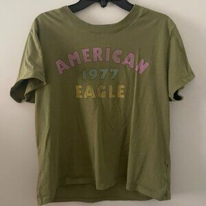 American Eagle Green T-Shirt Women's Top